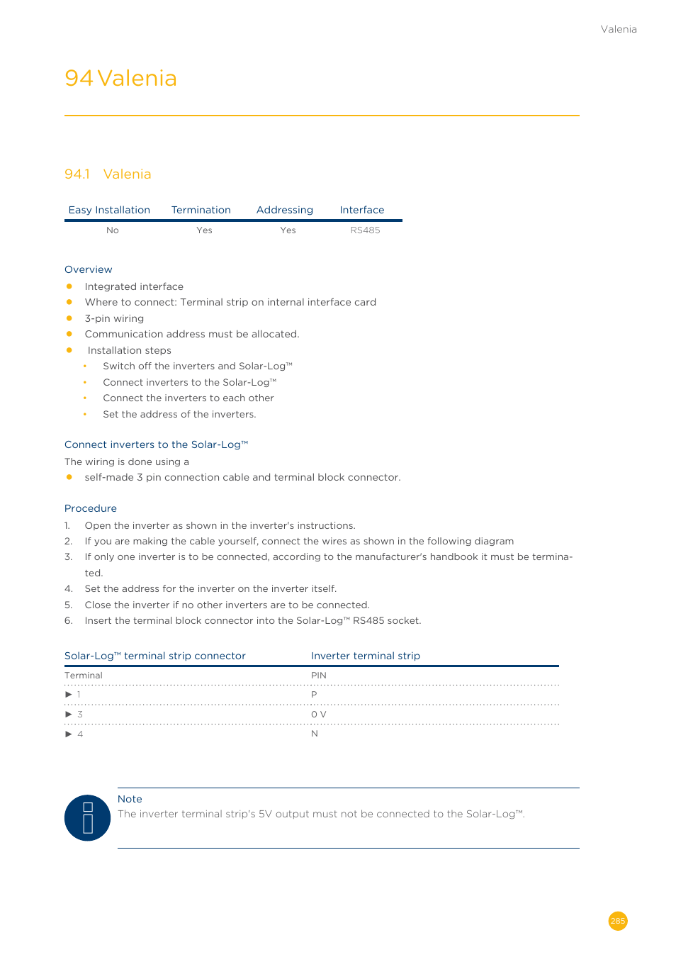 94 valenia, 94�1 valenia | Solare Datensysteme Solar-Log User Manual | Page 285 / 311