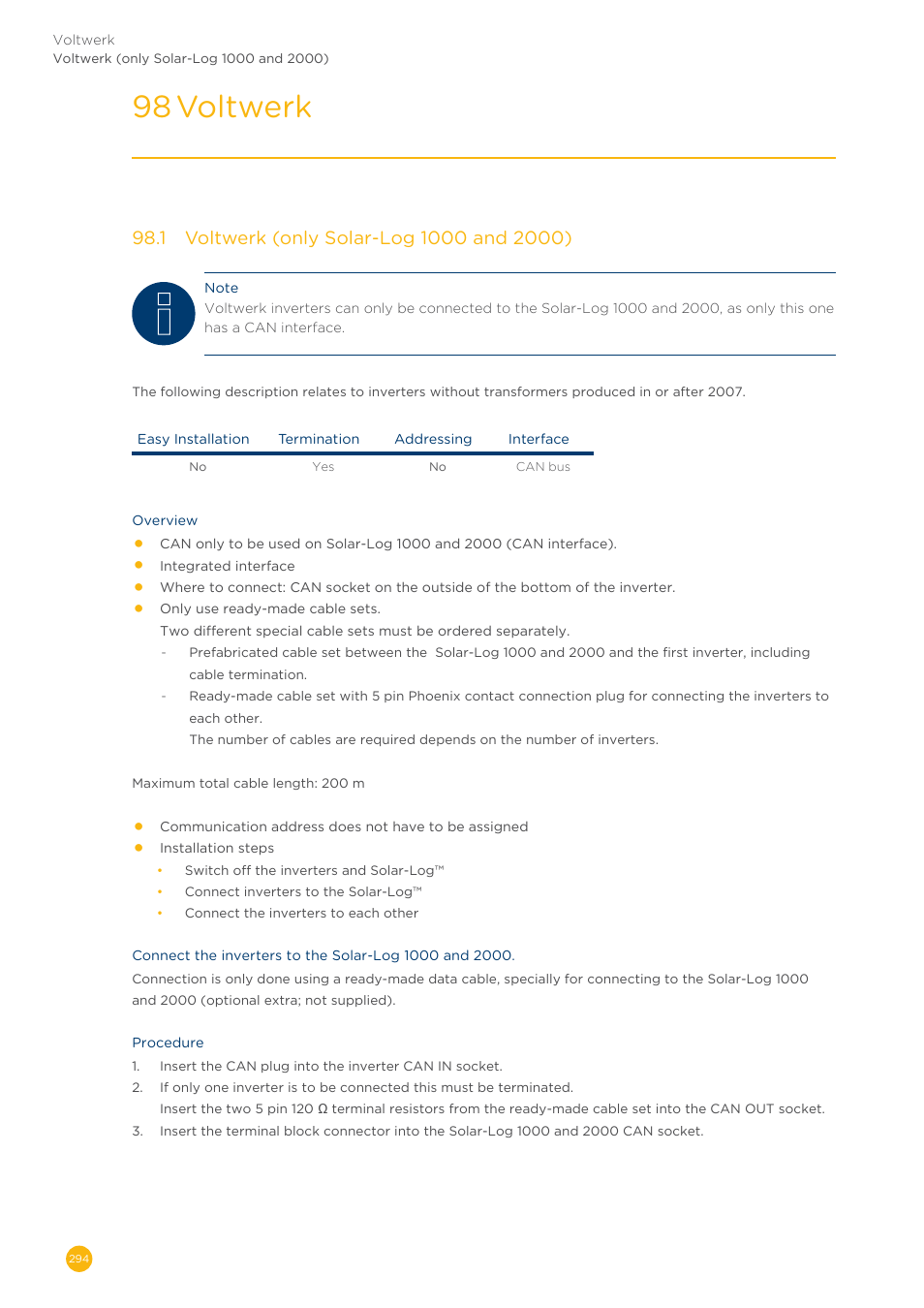 98 voltwerk | Solare Datensysteme Solar-Log User Manual | Page 294 / 311