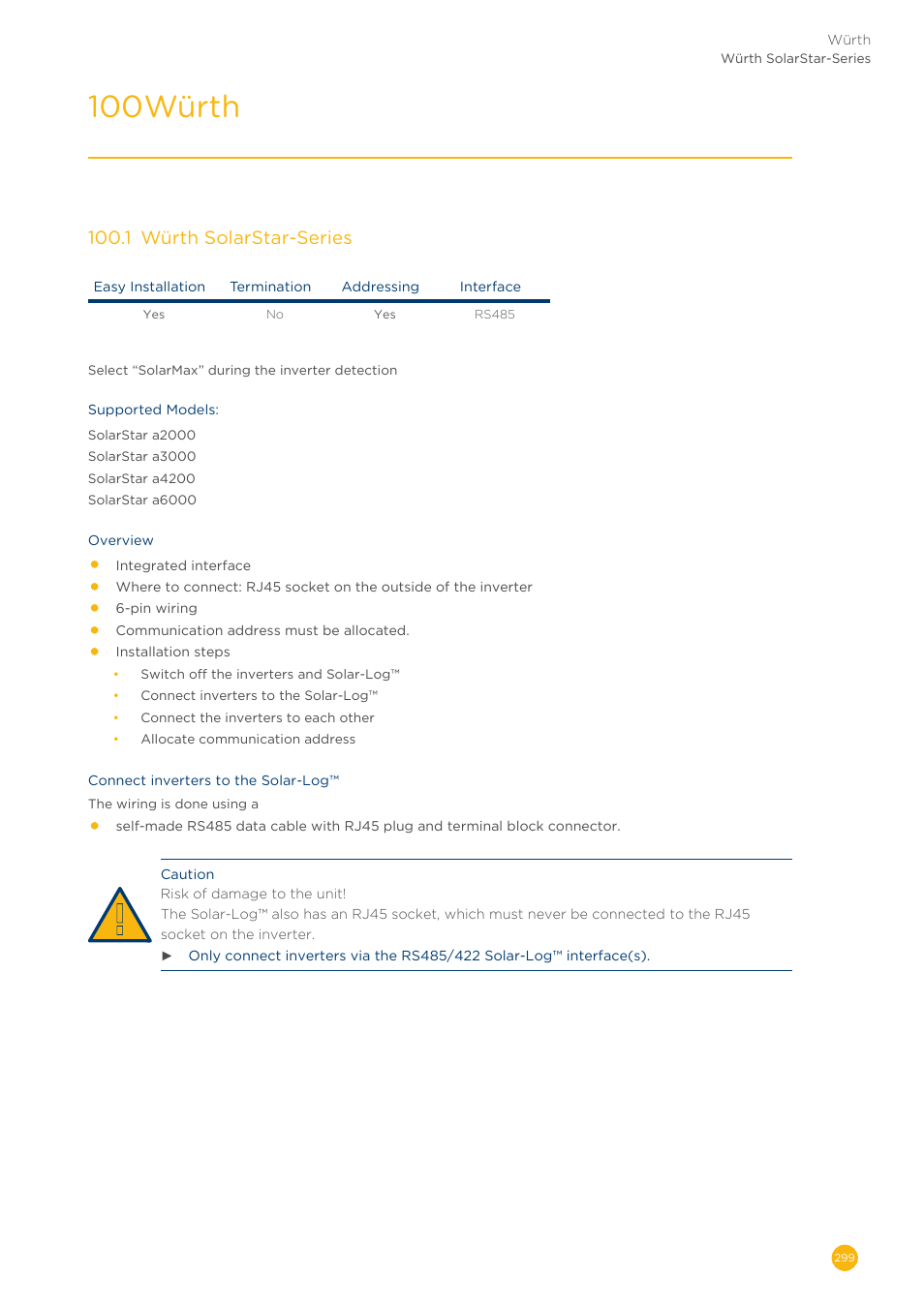 100 würth | Solare Datensysteme Solar-Log User Manual | Page 299 / 311