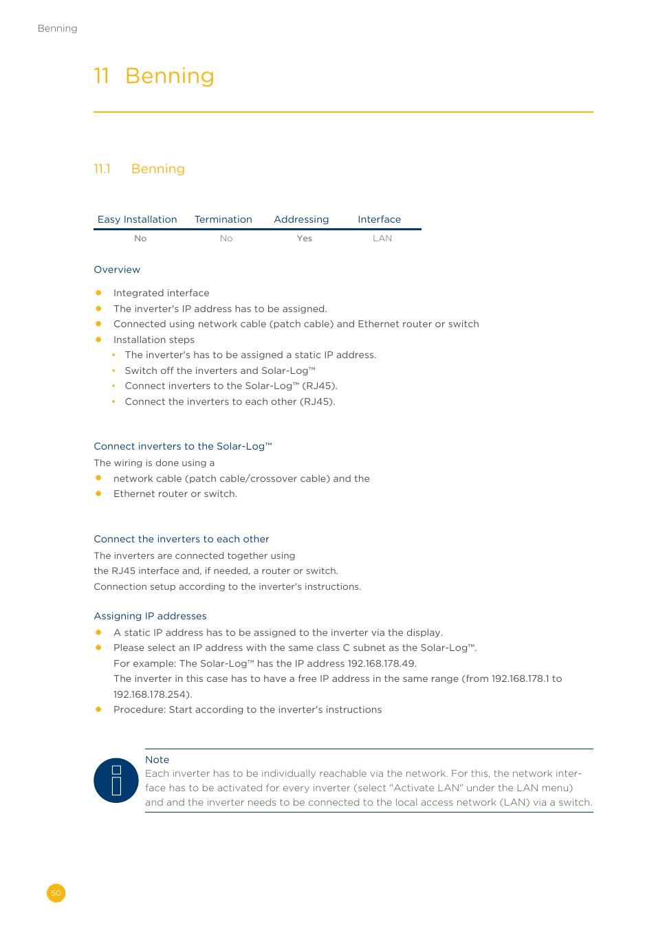 11 benning | Solare Datensysteme Solar-Log User Manual | Page 50 / 311