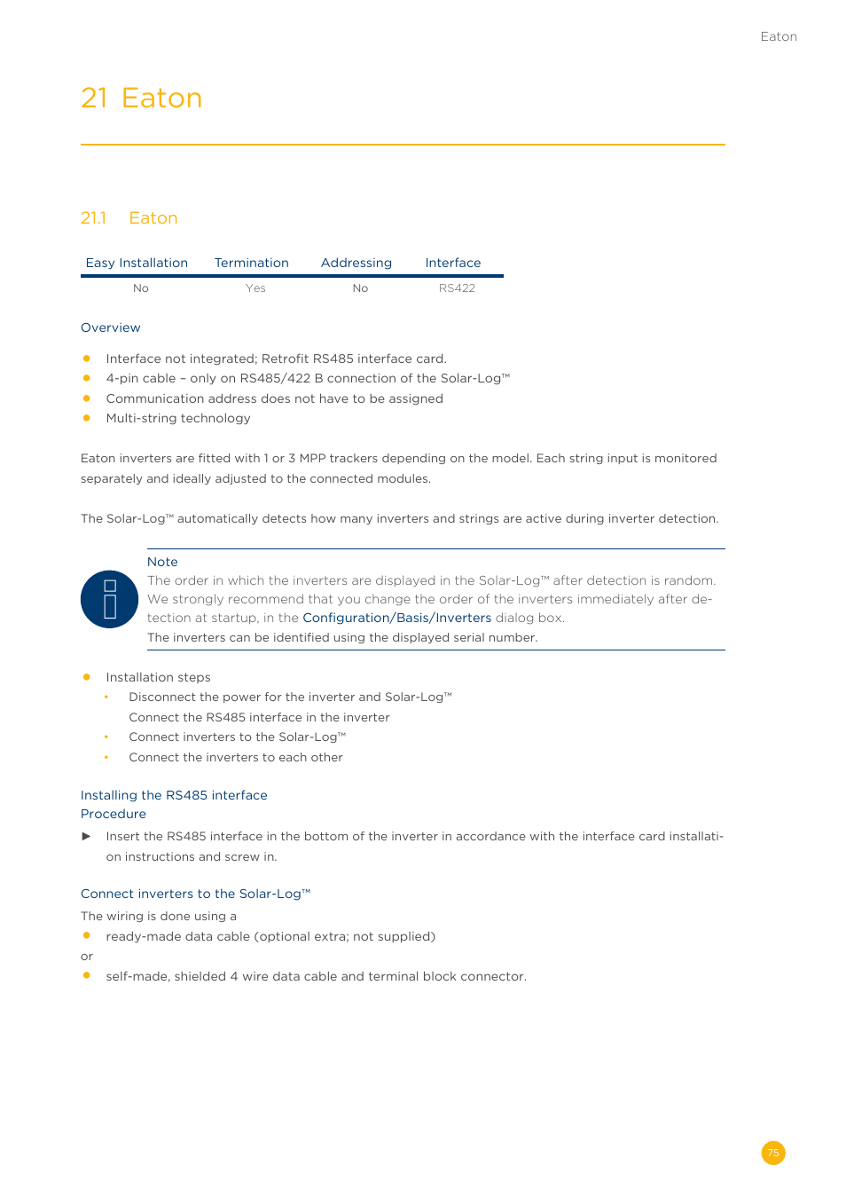 21 eaton | Solare Datensysteme Solar-Log User Manual | Page 75 / 311