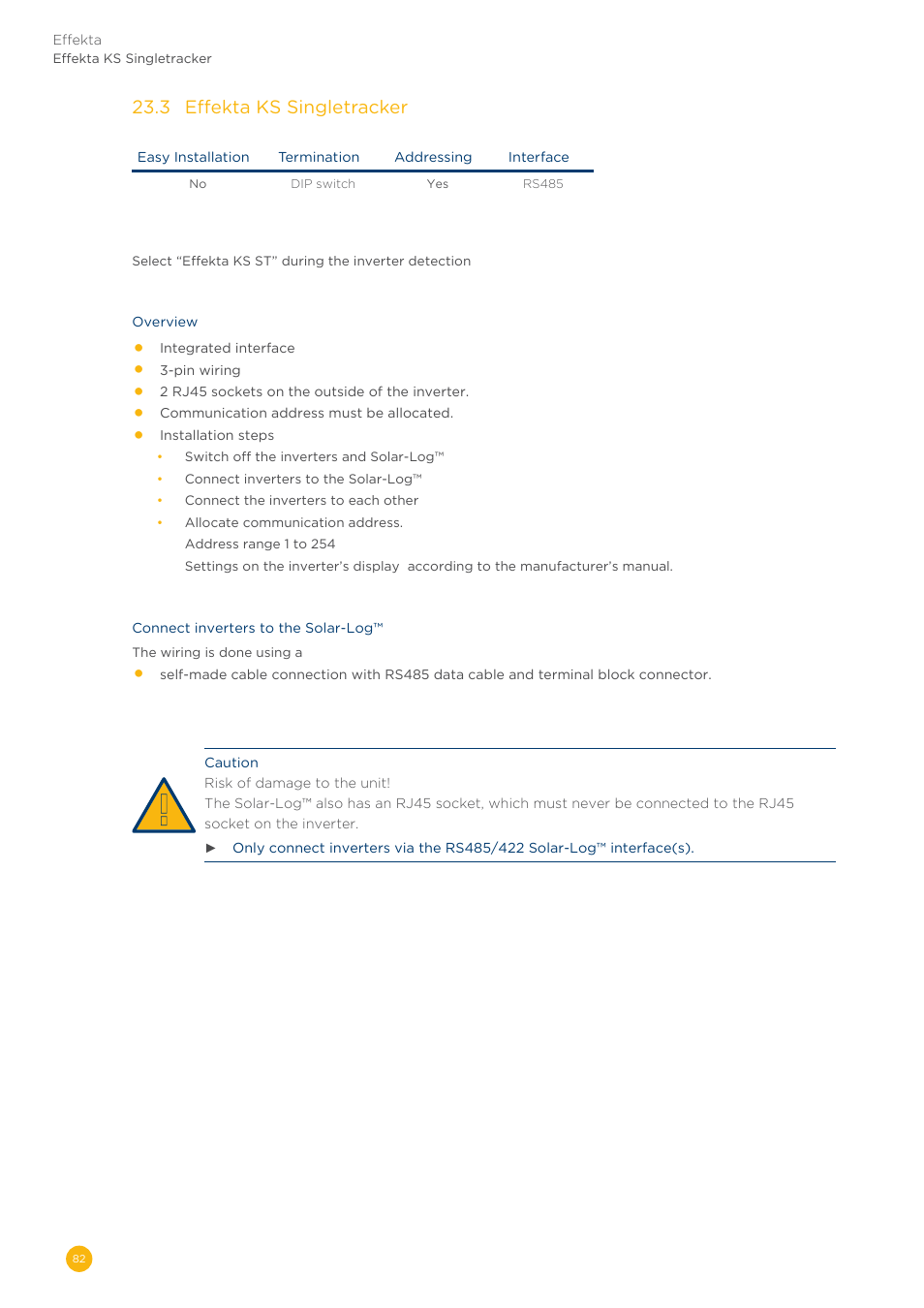 23�3 effekta ks singletracker | Solare Datensysteme Solar-Log User Manual | Page 82 / 311