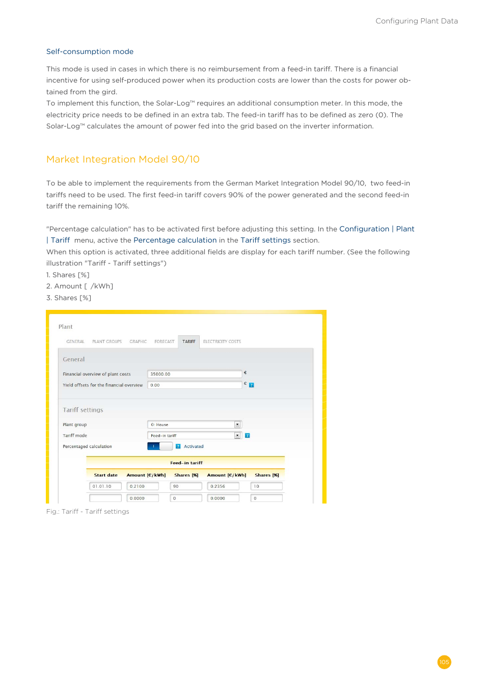 Market integration model 90/10 | Solare Datensysteme Solar-Log User Manual | Page 105 / 242