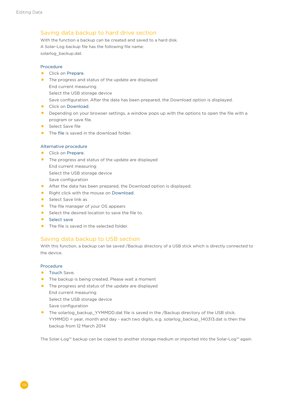 Solare Datensysteme Solar-Log User Manual | Page 118 / 242
