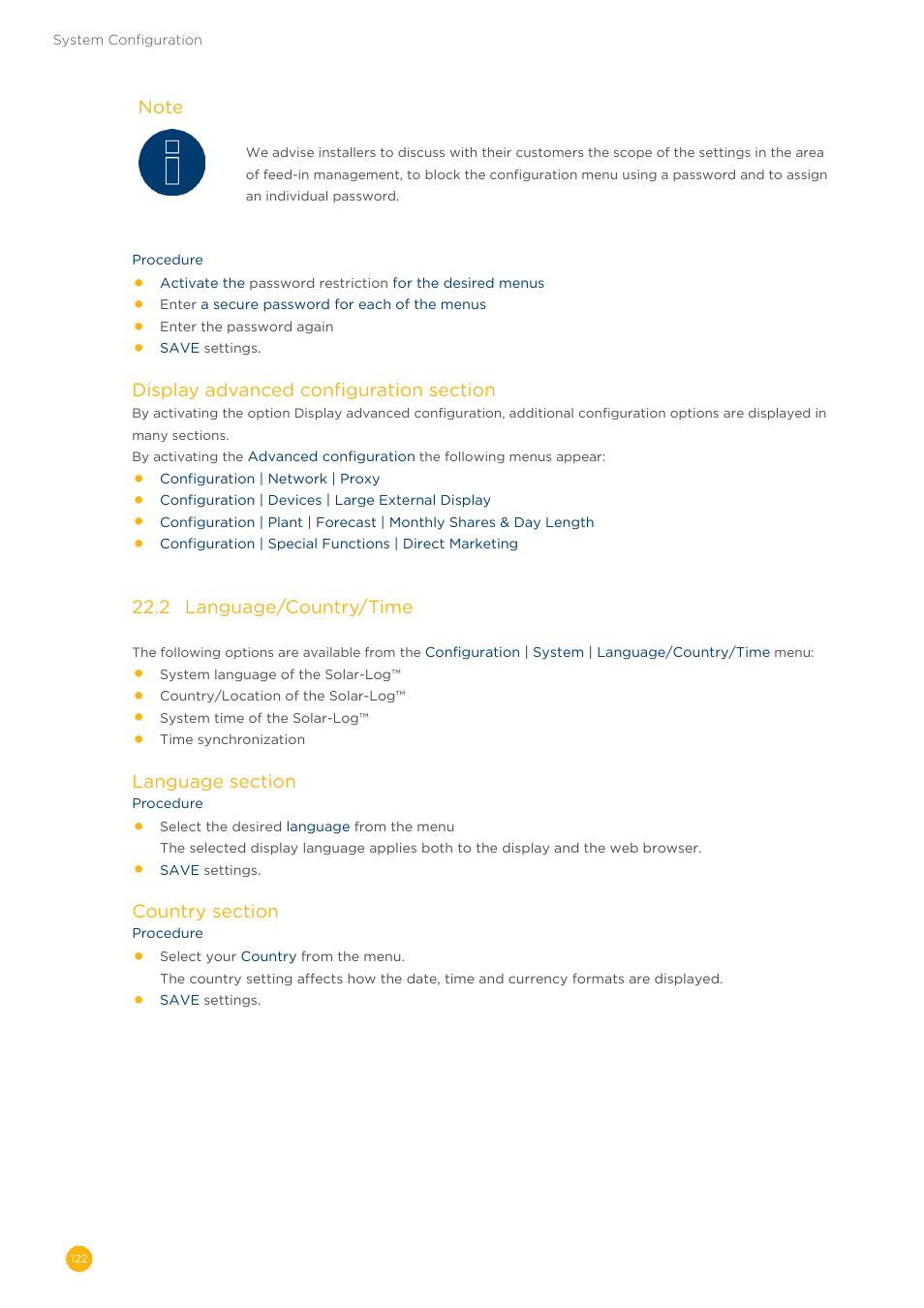 Solare Datensysteme Solar-Log User Manual | Page 122 / 242
