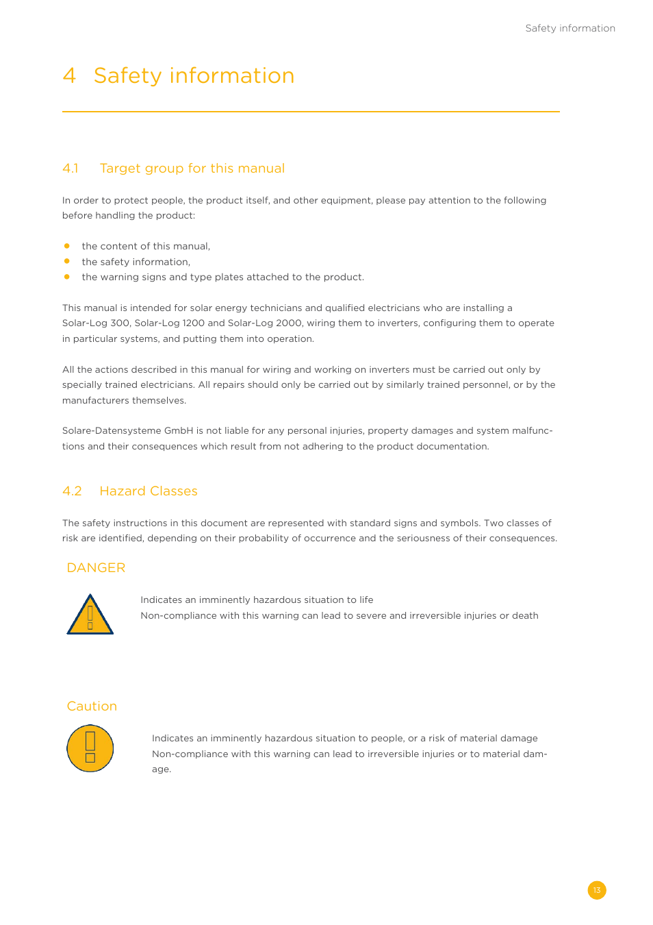 4 safety information | Solare Datensysteme Solar-Log User Manual | Page 13 / 242