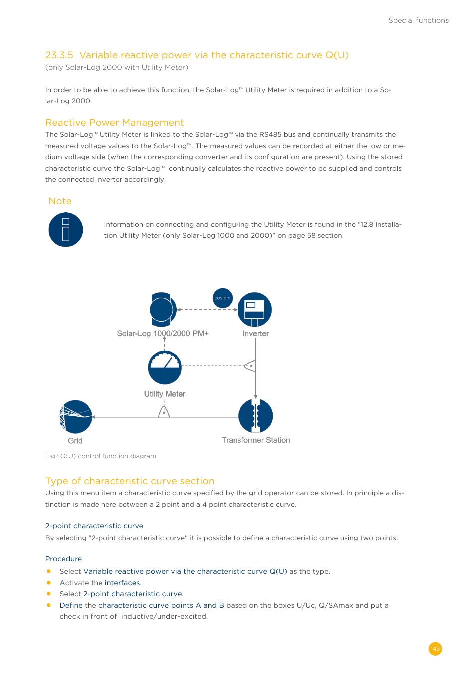 Only solar-log 2000 with utility meter), Reactive power management | Solare Datensysteme Solar-Log User Manual | Page 143 / 242