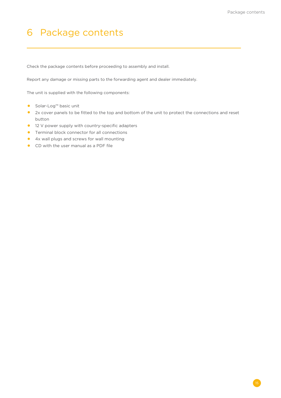 6 package contents | Solare Datensysteme Solar-Log User Manual | Page 15 / 242