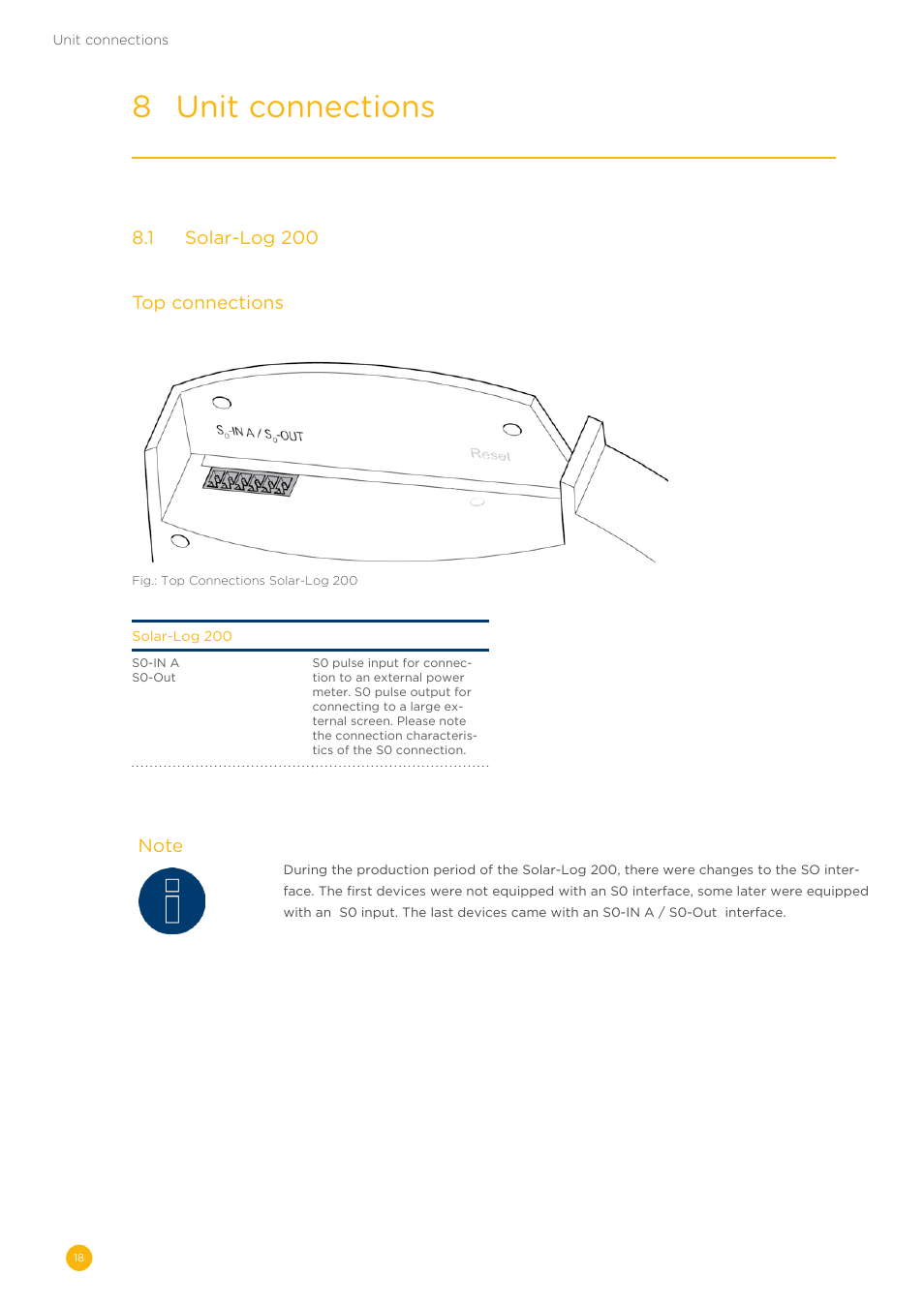 8 unit connections | Solare Datensysteme Solar-Log User Manual | Page 18 / 242
