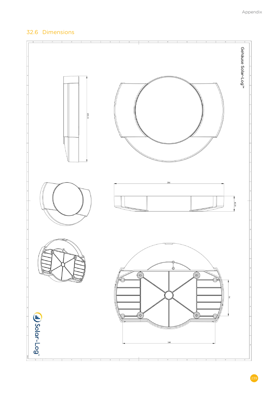 32�6 dimensions | Solare Datensysteme Solar-Log User Manual | Page 239 / 242
