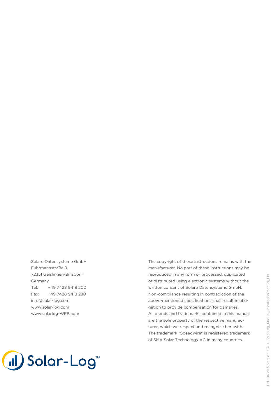 Solare Datensysteme Solar-Log User Manual | Page 242 / 242