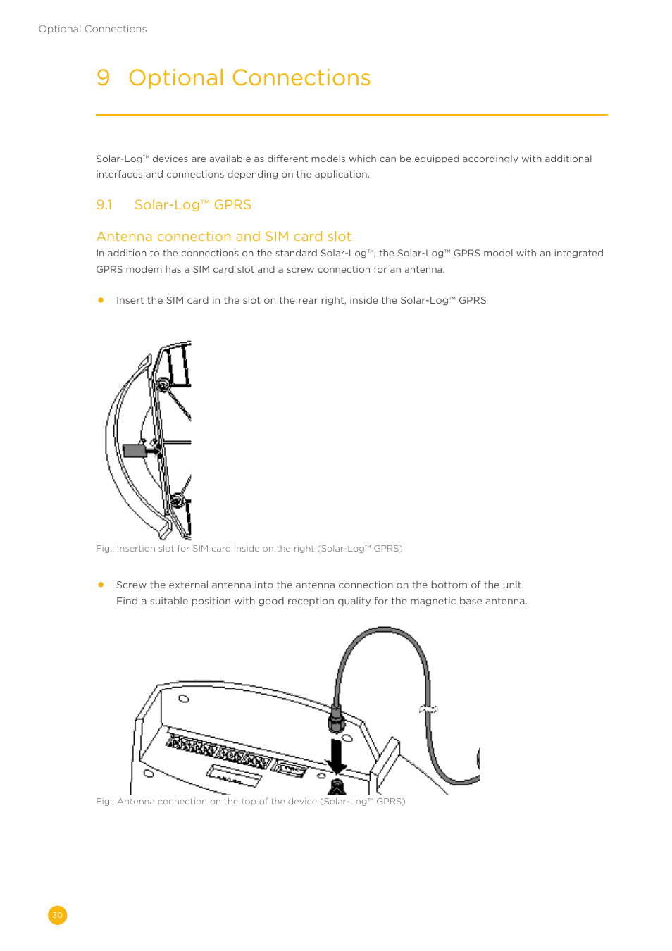 9 optional connections | Solare Datensysteme Solar-Log User Manual | Page 30 / 242