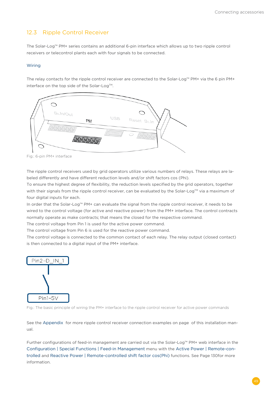 12�3 ripple control receiver | Solare Datensysteme Solar-Log User Manual | Page 49 / 242