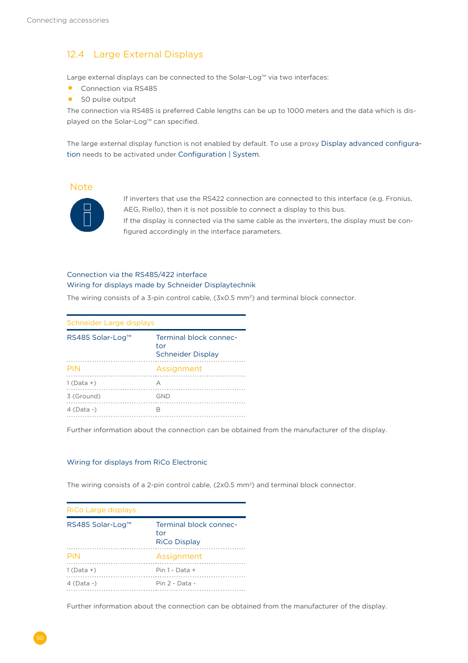 12�4 large external displays | Solare Datensysteme Solar-Log User Manual | Page 50 / 242