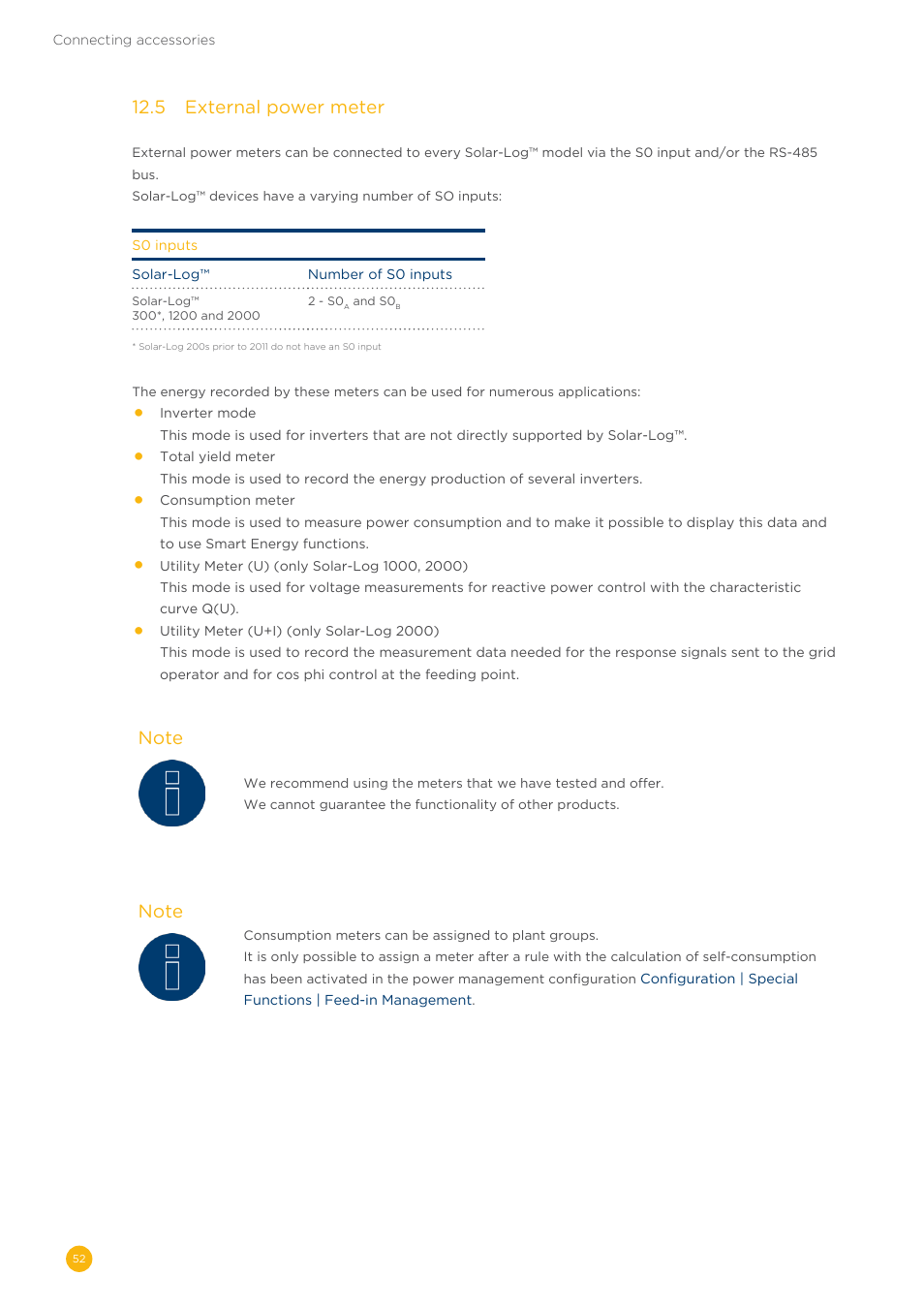 12�5 external power meter | Solare Datensysteme Solar-Log User Manual | Page 52 / 242