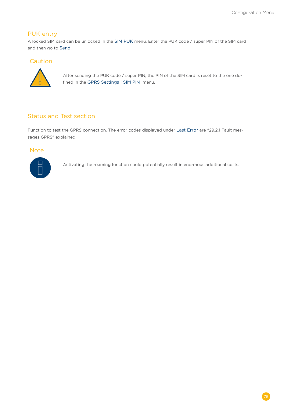 Puk entry, Caution | Solare Datensysteme Solar-Log User Manual | Page 79 / 242