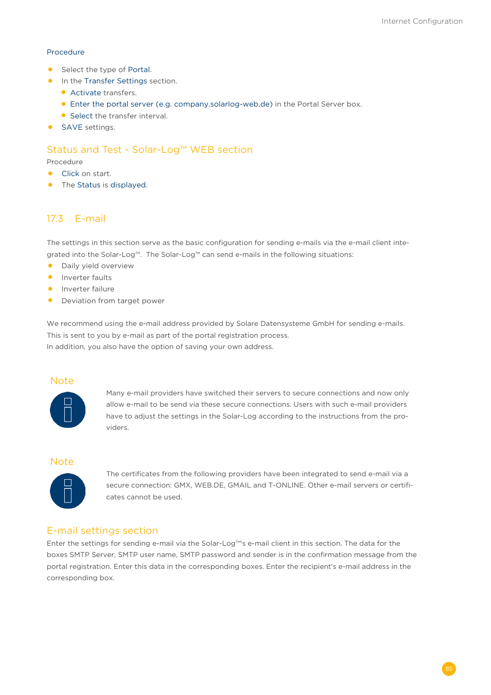 Solare Datensysteme Solar-Log User Manual | Page 85 / 242