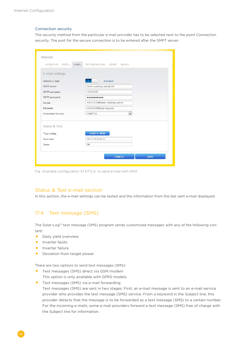 Solare Datensysteme Solar-Log User Manual | Page 86 / 242