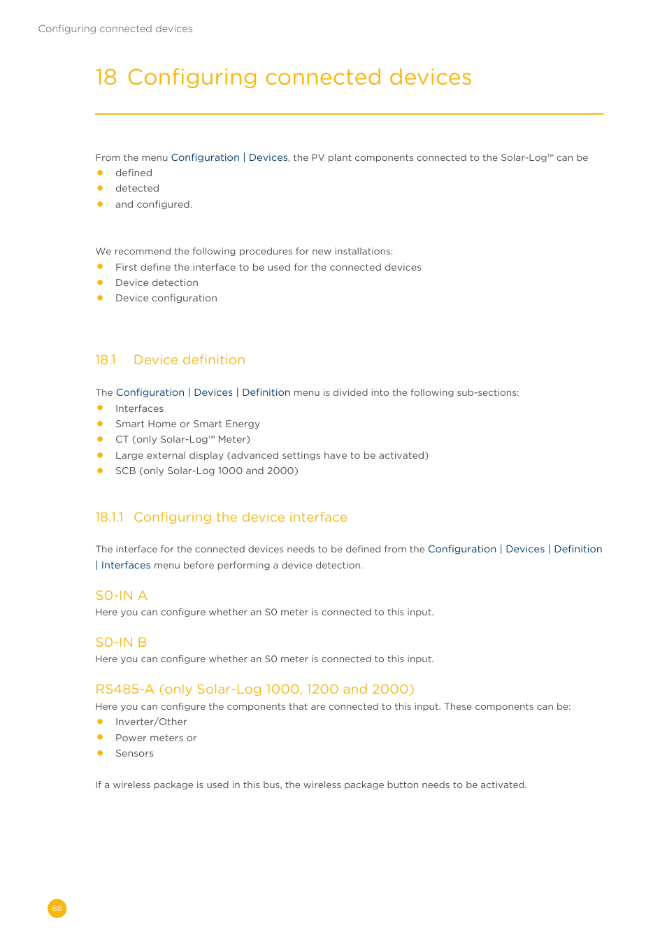 18 configuring connected devices | Solare Datensysteme Solar-Log User Manual | Page 88 / 242