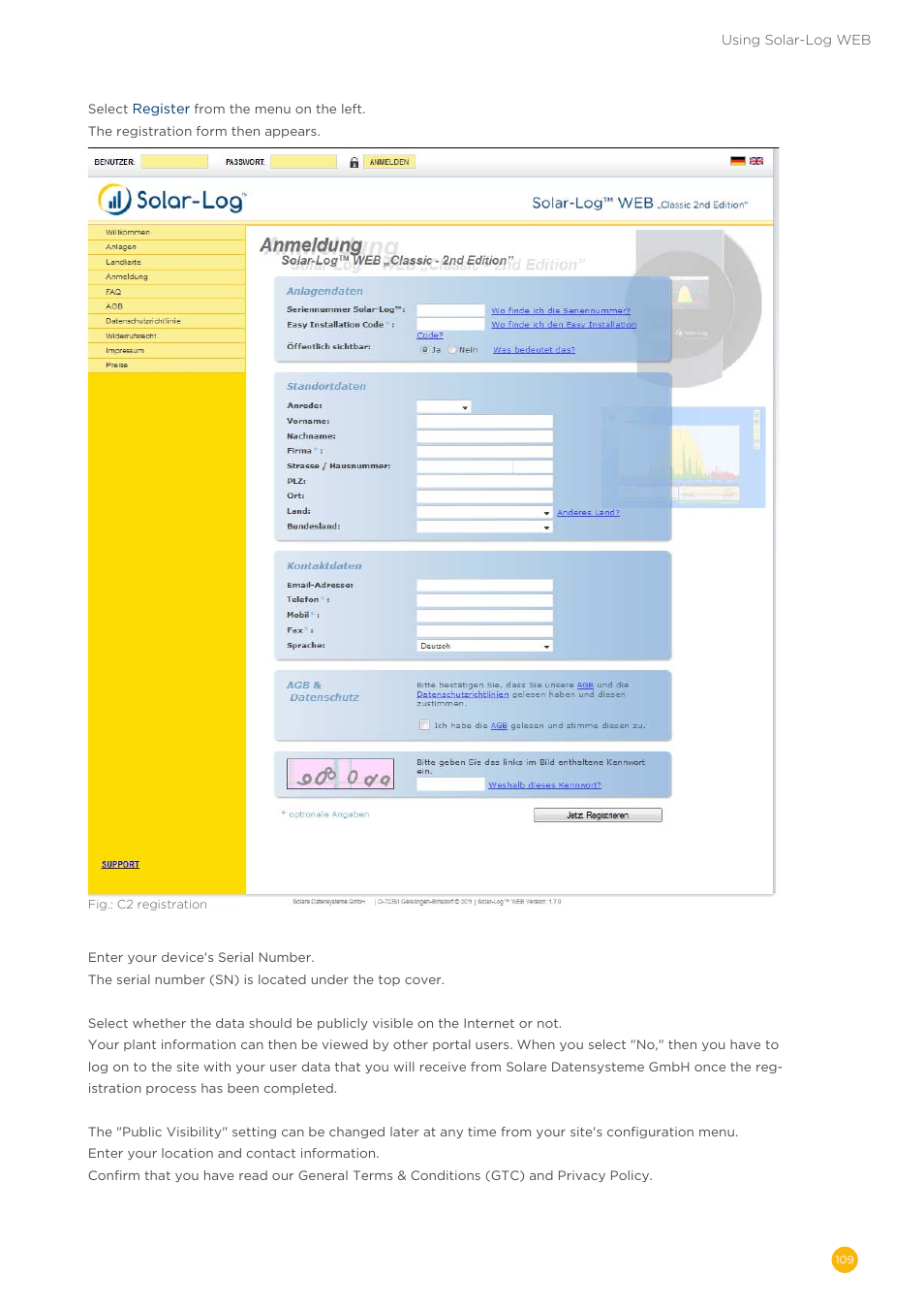 Solare Datensysteme Solar-Log User Manual | Page 109 / 173