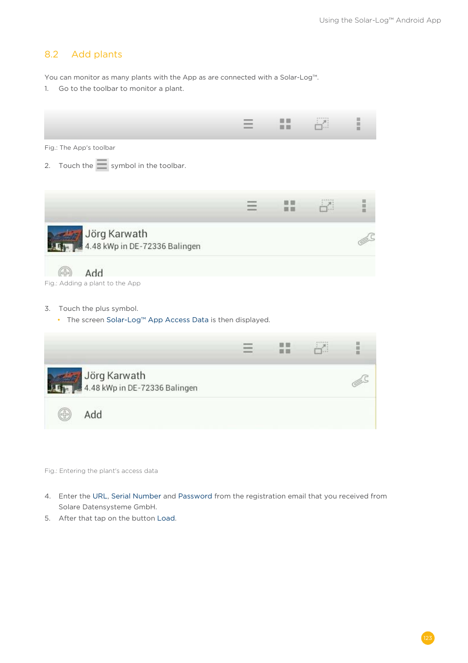 8�2 add plants | Solare Datensysteme Solar-Log User Manual | Page 123 / 173