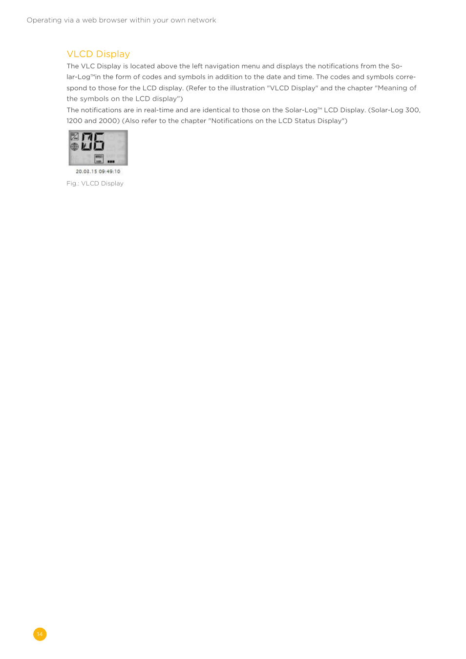 Vlcd display | Solare Datensysteme Solar-Log User Manual | Page 14 / 173