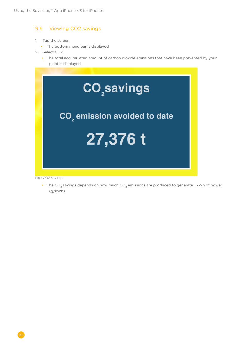 9�6 viewing co2 savings | Solare Datensysteme Solar-Log User Manual | Page 148 / 173