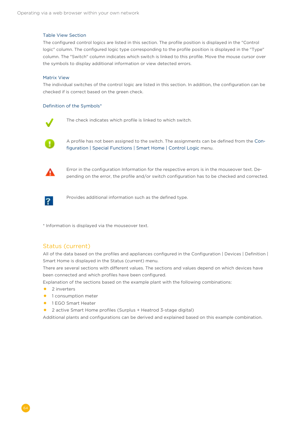 Status (current) | Solare Datensysteme Solar-Log User Manual | Page 64 / 173