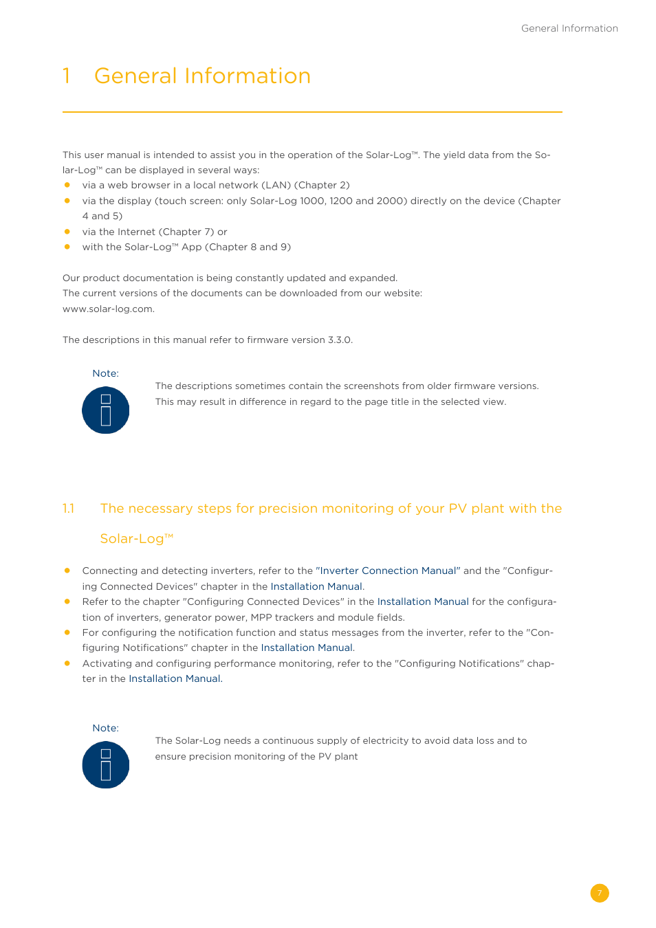 1 general information | Solare Datensysteme Solar-Log User Manual | Page 7 / 173