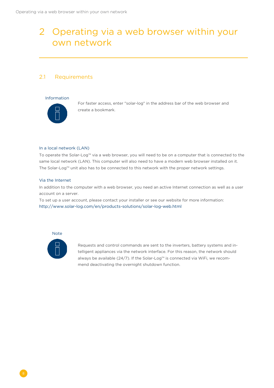 2�1 requirements | Solare Datensysteme Solar-Log User Manual | Page 8 / 173
