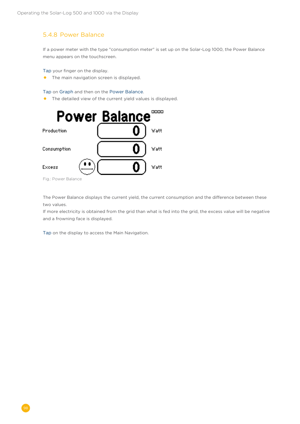 5�4�8 power balance | Solare Datensysteme Solar-Log User Manual | Page 98 / 173