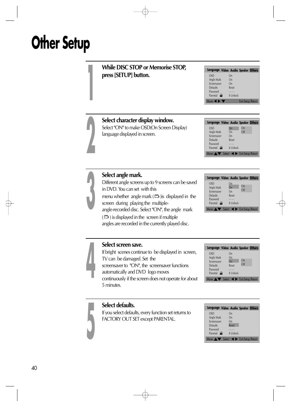 Other setup | Daewoo dqd-2100d User Manual | Page 41 / 50