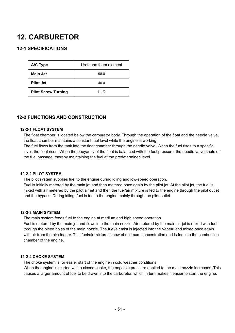 Carburetor | Subaru Robin EX30 User Manual | Page 52 / 78