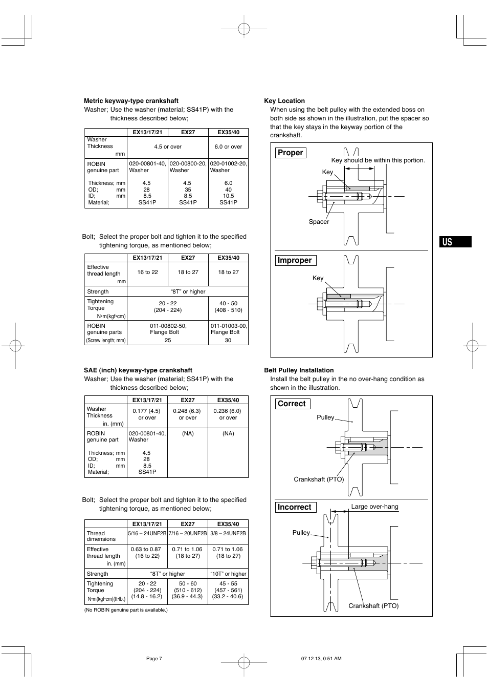 Proper improper, Correct, Incorrect | Subaru Robin EX35 User Manual | Page 13 / 20