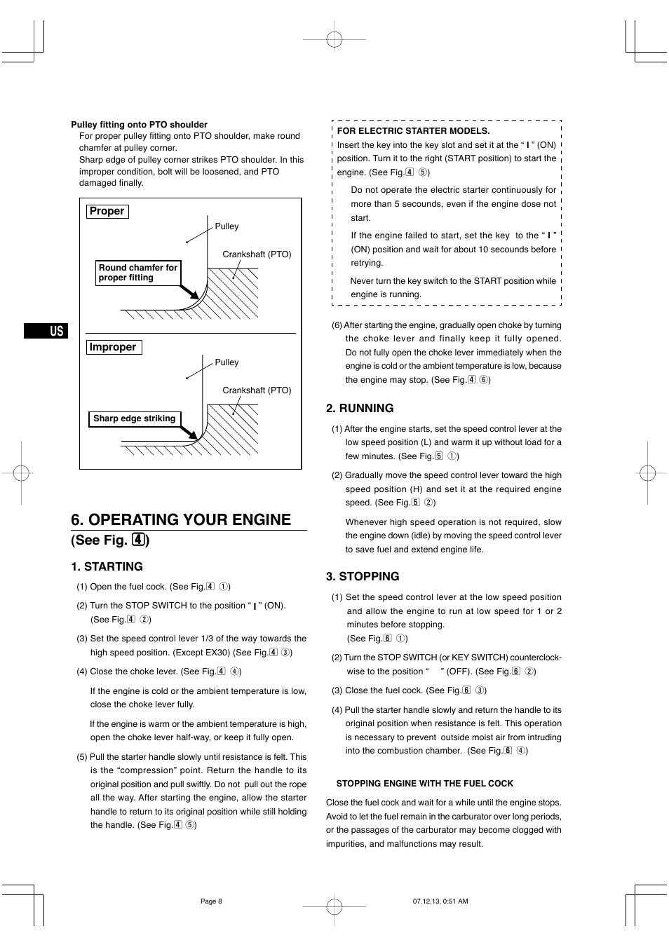 Operating your engine, Starting, Running | Stopping | Subaru Robin EX35 User Manual | Page 14 / 20