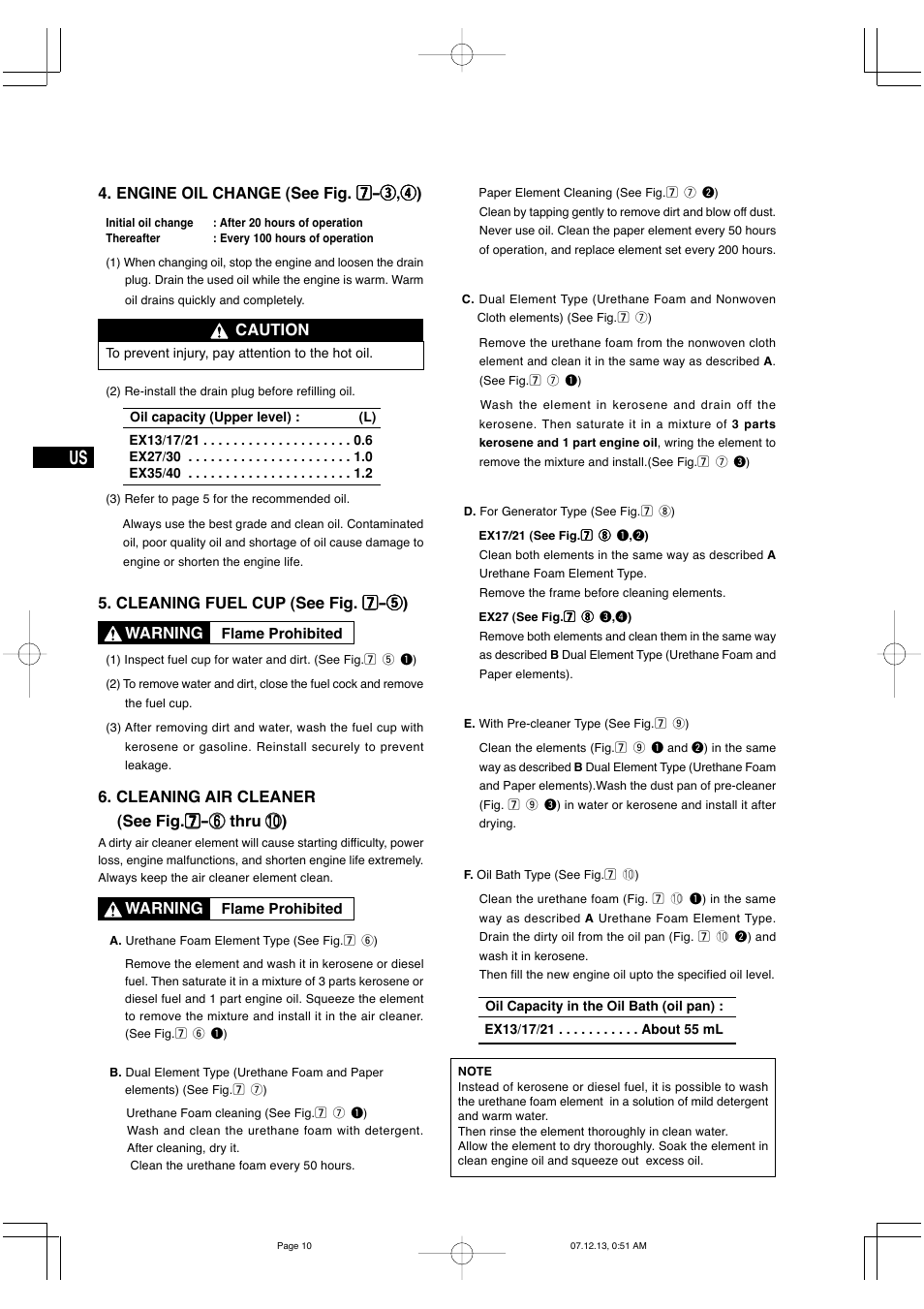 Caution, Warning | Subaru Robin EX35 User Manual | Page 16 / 20