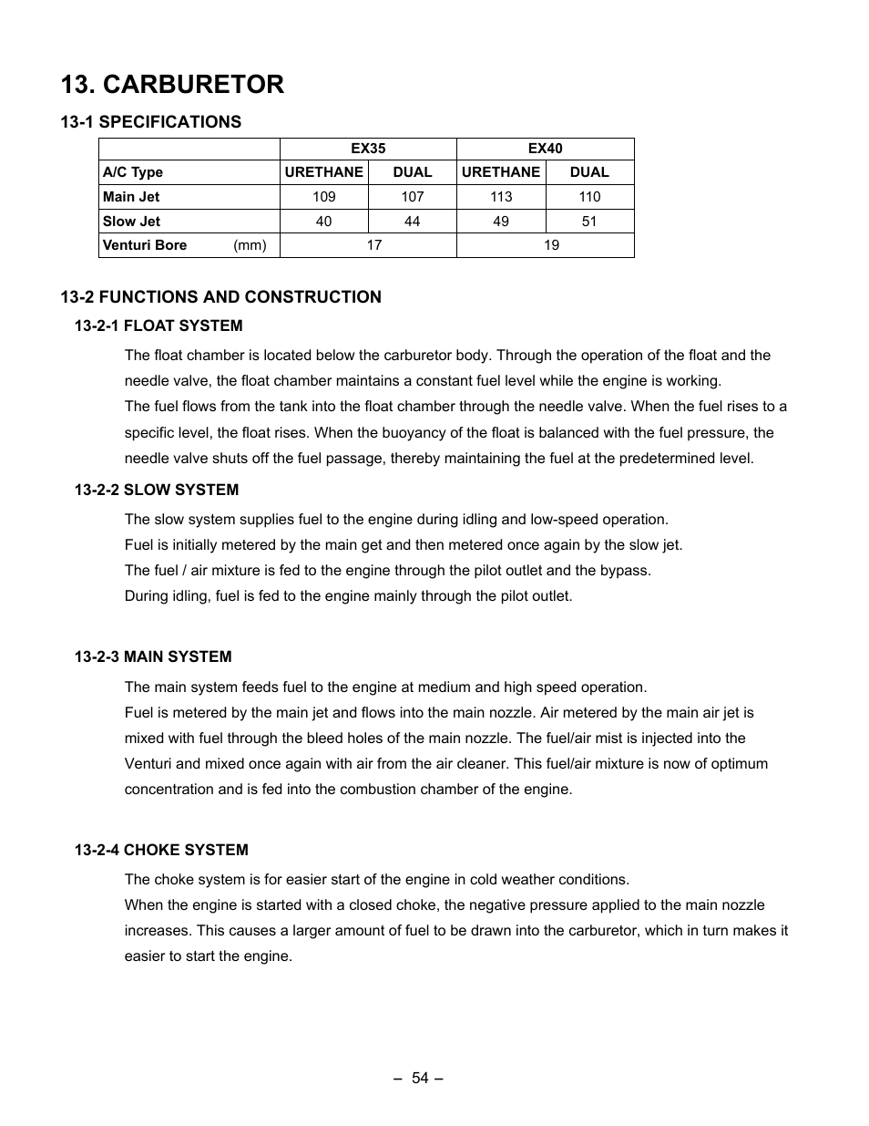 Carburetor | Subaru Robin EX35 User Manual | Page 58 / 88