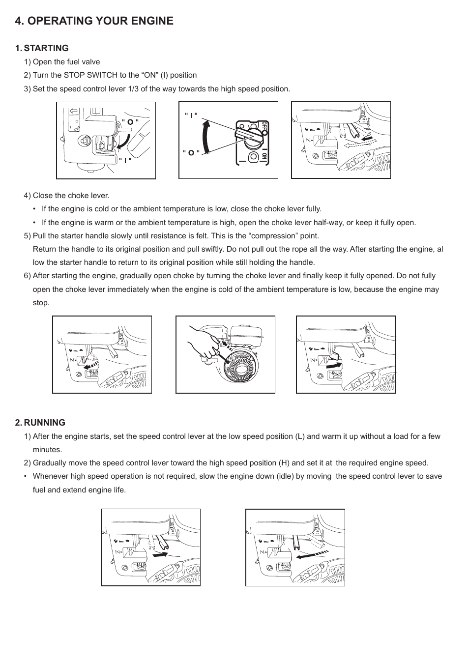 Operating your engine | Subaru Robin SP170 User Manual | Page 13 / 24