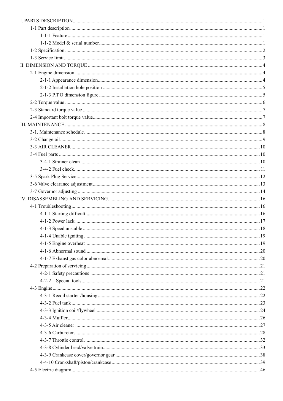 Subaru Robin EA190V User Manual | Page 3 / 52