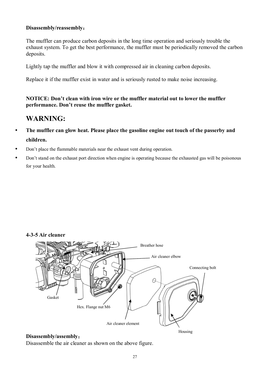 Warning | Subaru Robin EA190V User Manual | Page 30 / 52