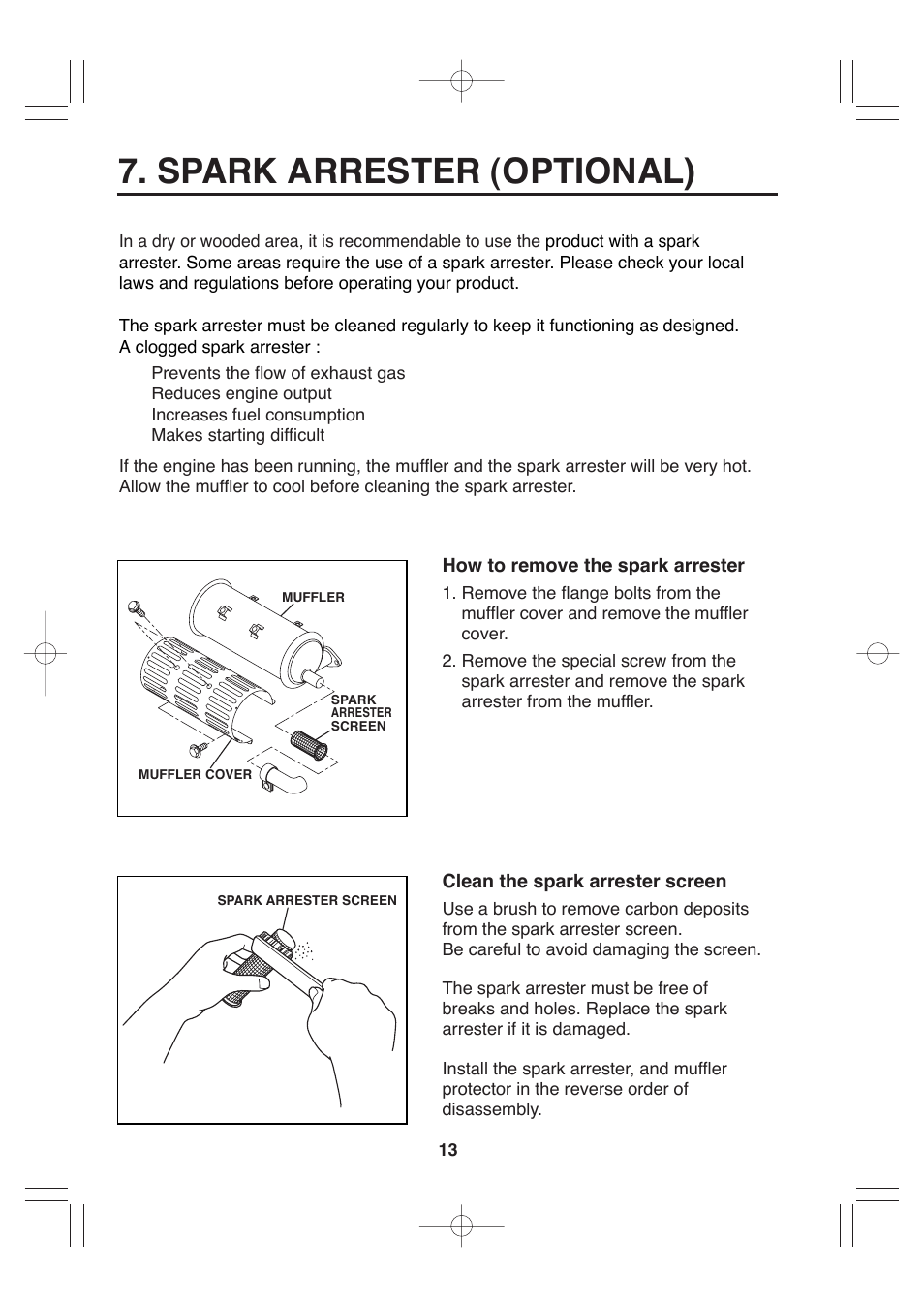 Spark arrester (optional) | Subaru Robin EH72 FI User Manual | Page 19 / 80