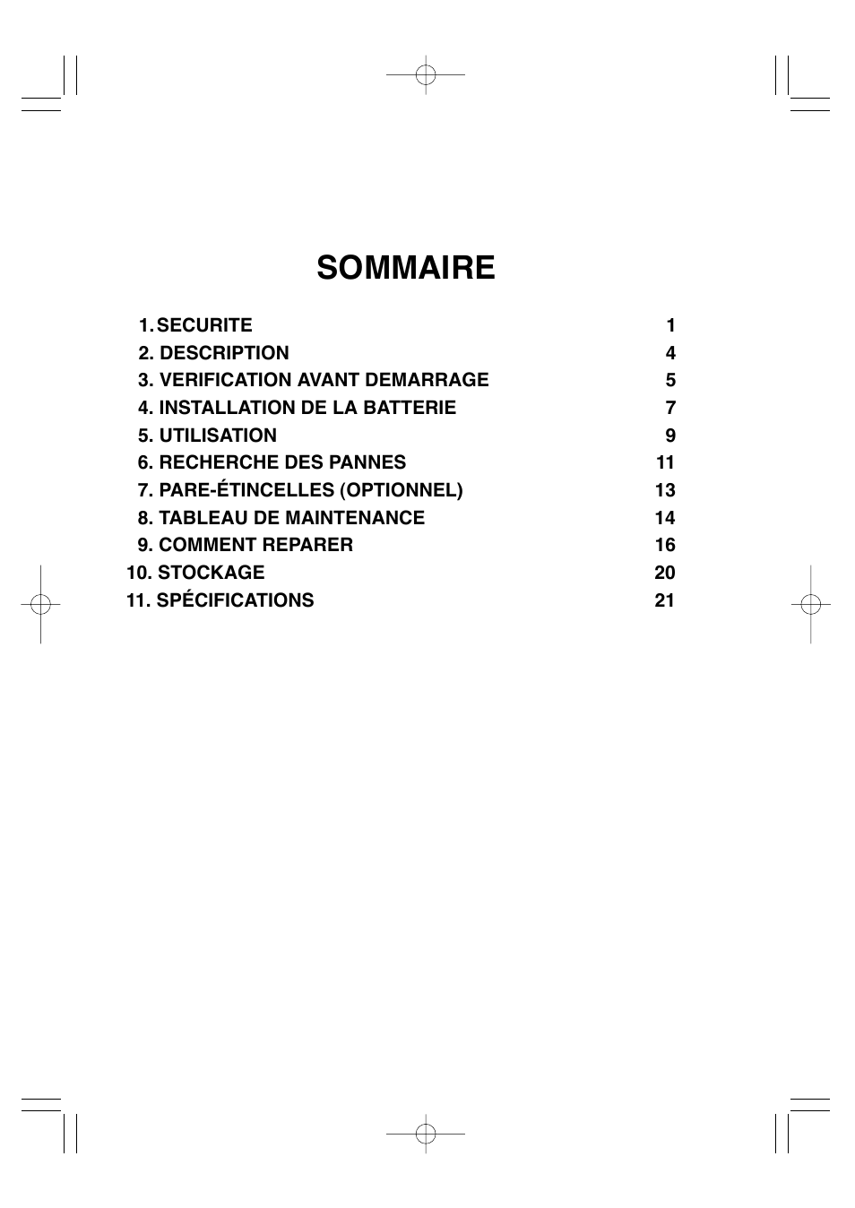 Sommaire | Subaru Robin EH72 FI User Manual | Page 31 / 80