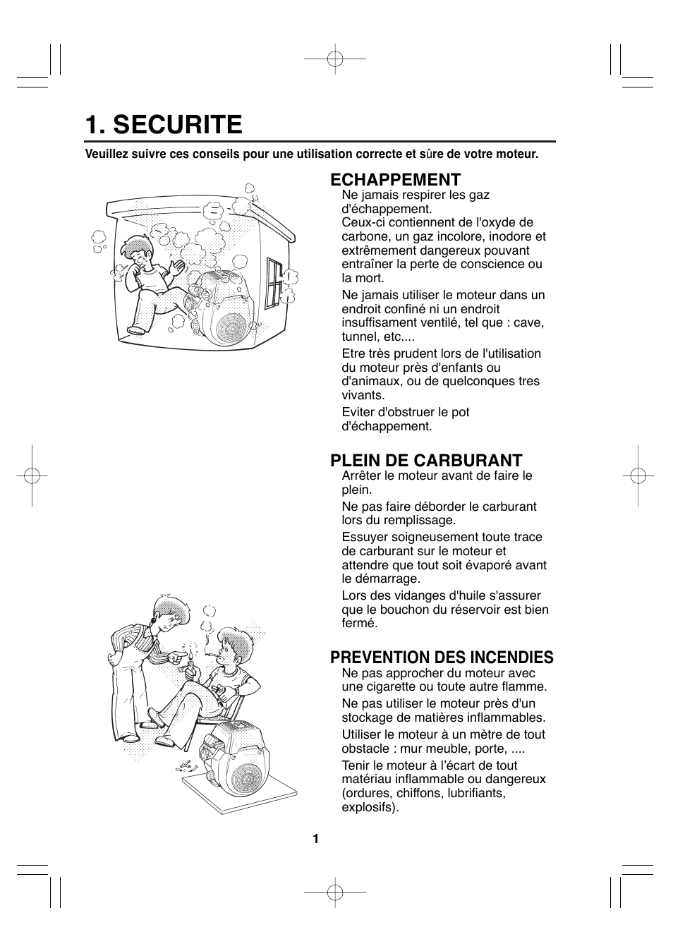 Securite | Subaru Robin EH72 FI User Manual | Page 33 / 80