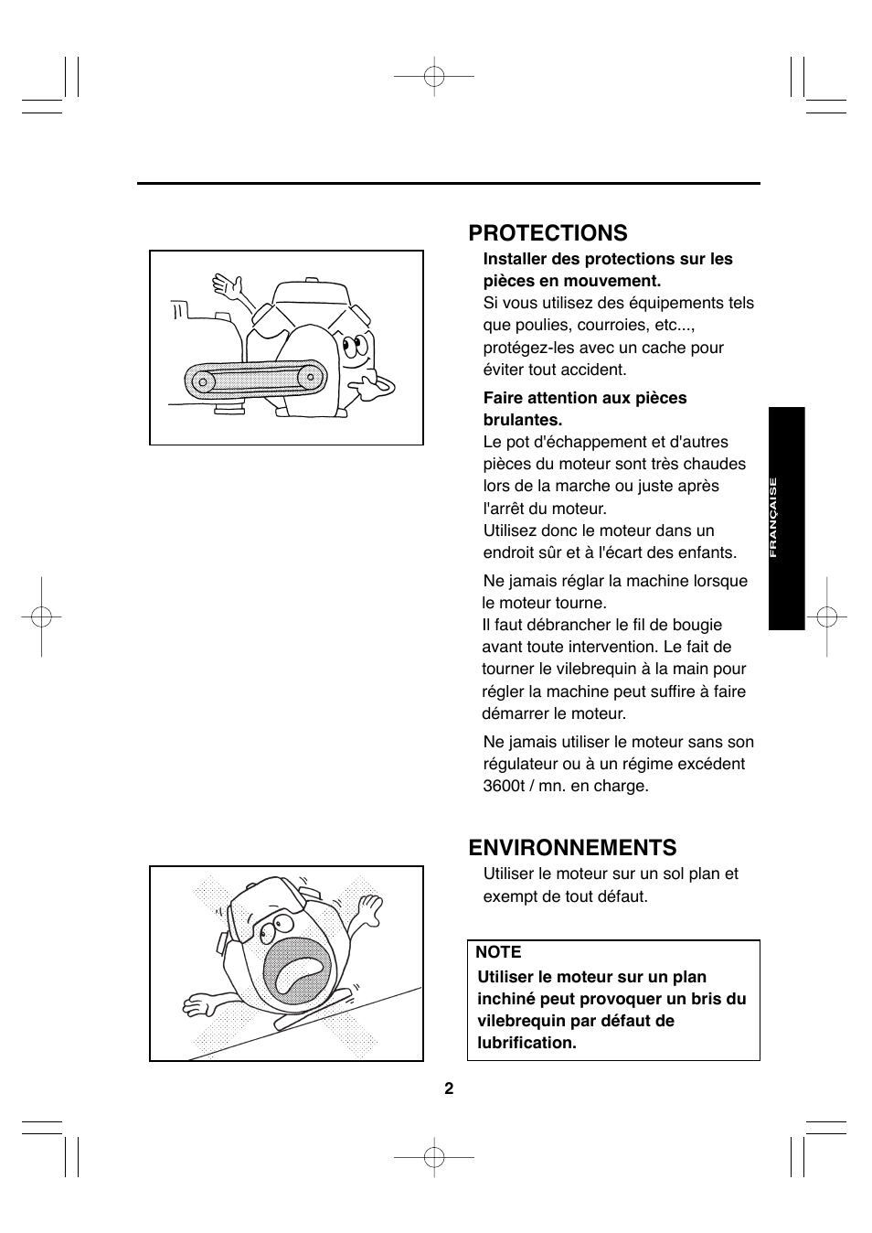 Environnements, Protections | Subaru Robin EH72 FI User Manual | Page 34 / 80