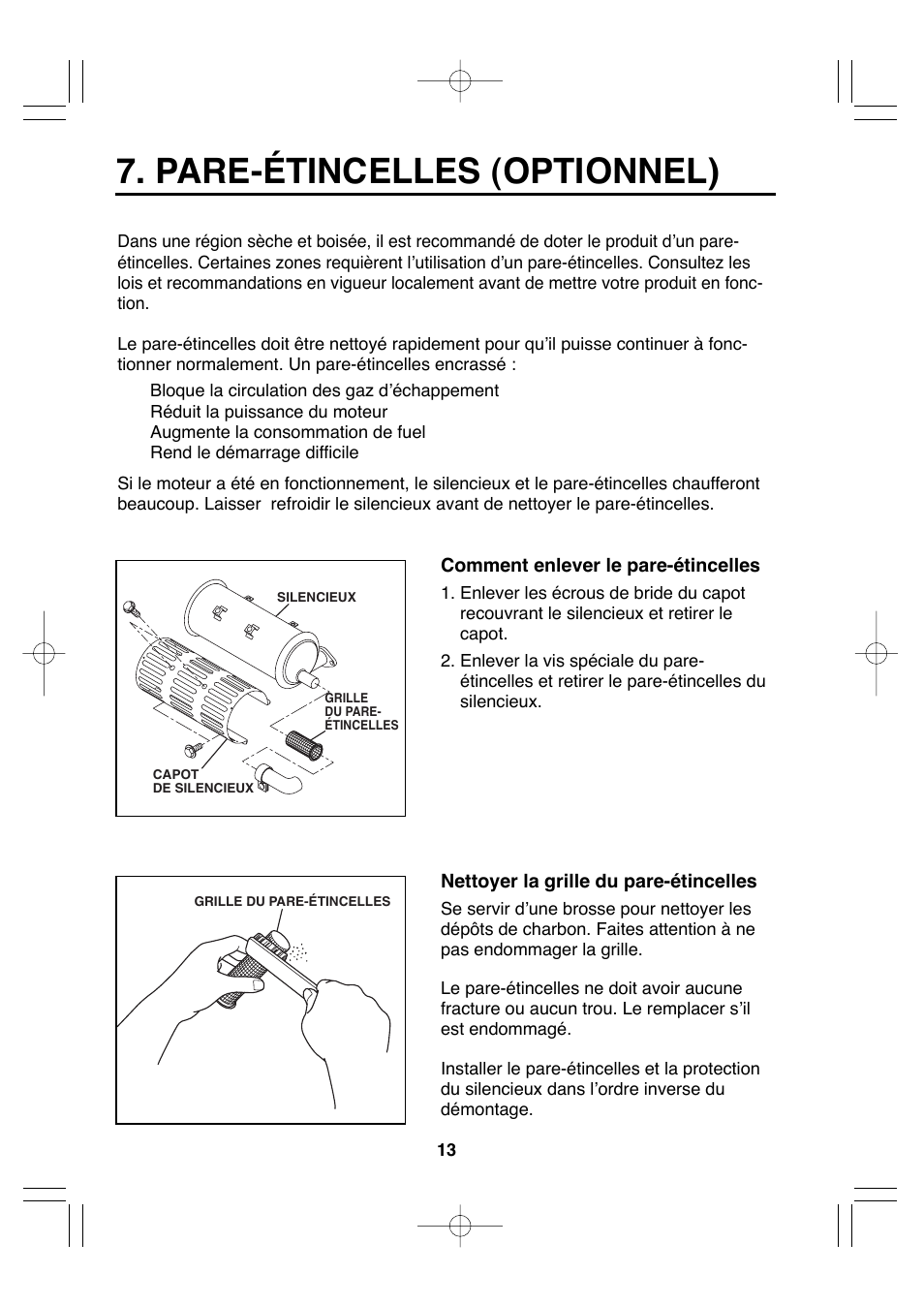 Pare-étincelles (optionnel) | Subaru Robin EH72 FI User Manual | Page 45 / 80