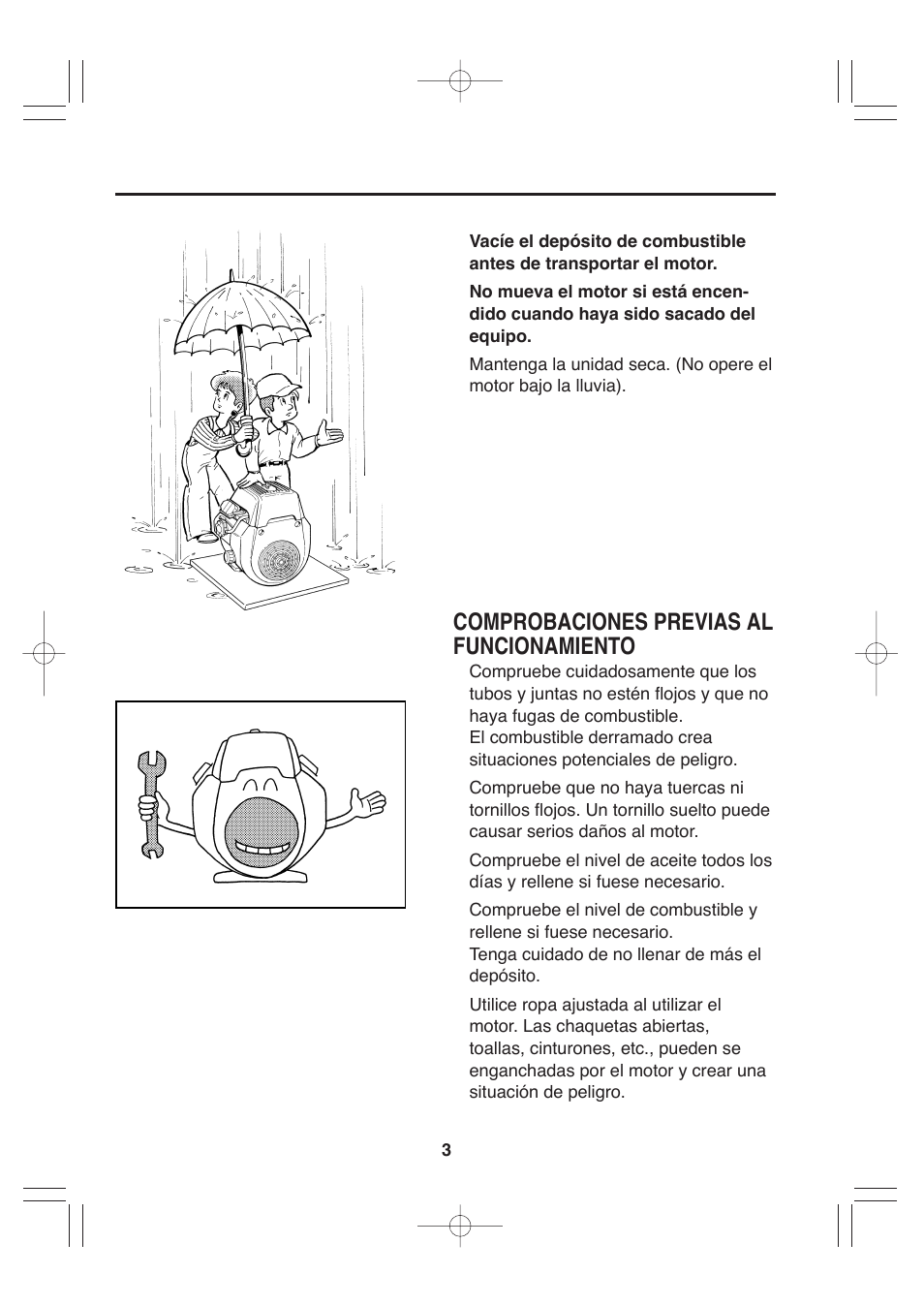 Comprobaciones previas al funcionamiento | Subaru Robin EH72 FI User Manual | Page 61 / 80