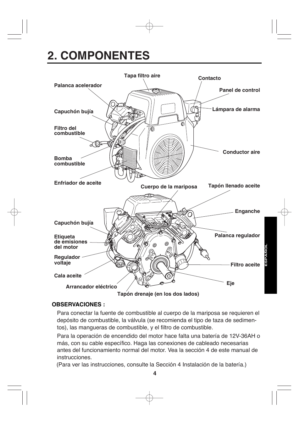 Componentes | Subaru Robin EH72 FI User Manual | Page 62 / 80