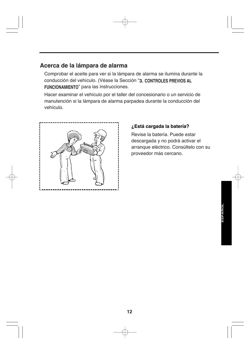 Acerca de la lámpara de alarma | Subaru Robin EH72 FI User Manual | Page 70 / 80