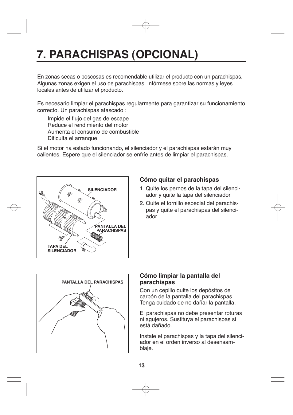 Parachispas (opcional) | Subaru Robin EH72 FI User Manual | Page 71 / 80