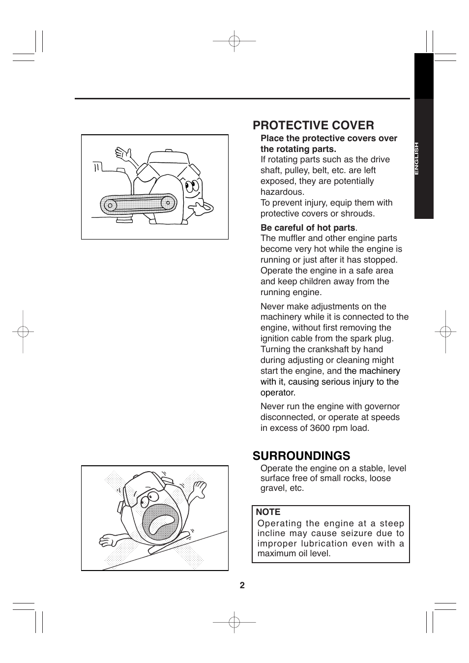 Surroundings, Protective cover | Subaru Robin EH72 FI User Manual | Page 8 / 80